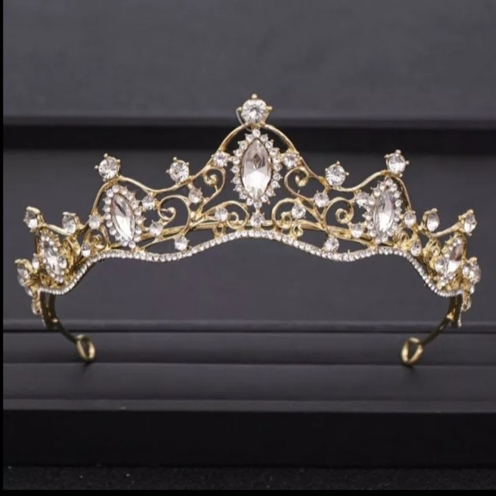 Gold "Princess" tiara for bridal or costume